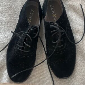 Cole Haan Black Suede Oxfords